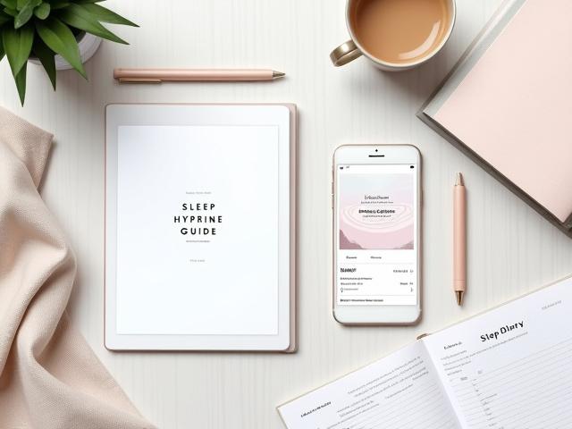 Mockup of Artisan Health's Stress & Sleep Reset Toolkit showing a PDF guide, meditation app on a phone, and a checklist.